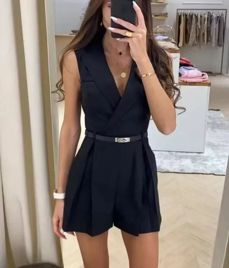 Louise™ | Short Elegant Sleeveless Jumpsuit