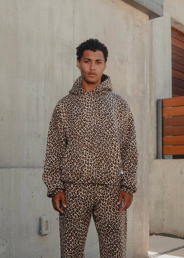 Layla - Hooded sweatshirt met luipaardprint