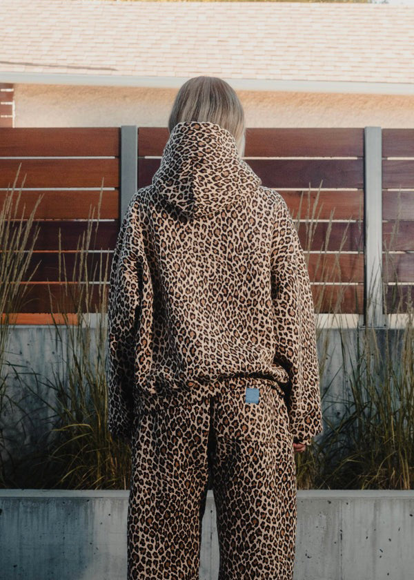 Layla - Hooded sweatshirt met luipaardprint