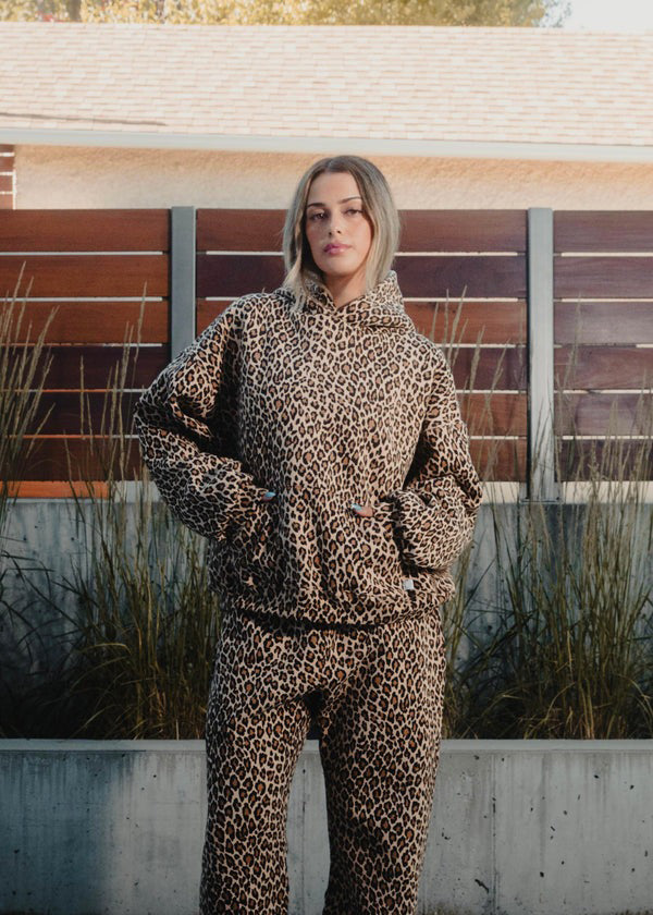 Layla - Hooded sweatshirt with leopard print