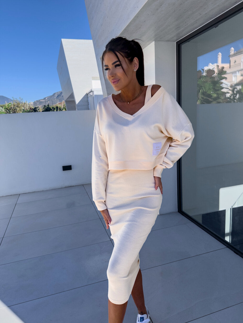 Hailey - Luxe Comfortable Sweatshirt and Dress Set