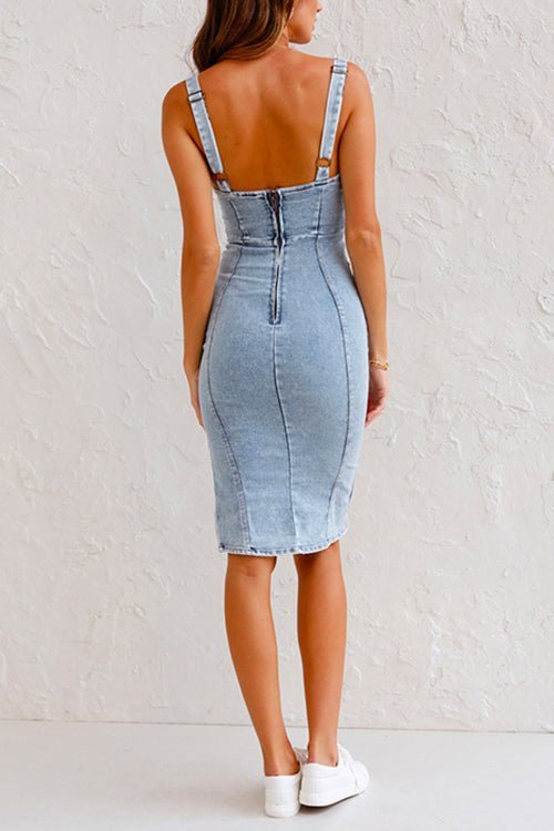 Zoë – Denim Dress with Adjustable Straps