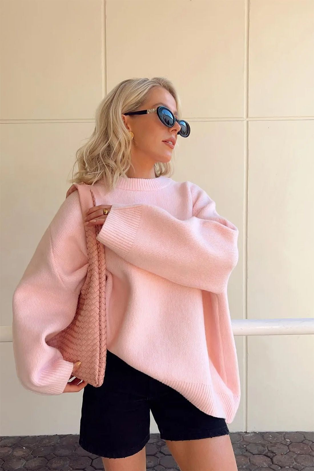 Noé | Übergroßer rosa Pullover