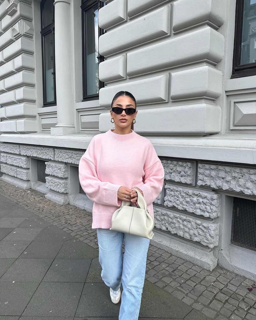 Noé | Übergroßer rosa Pullover