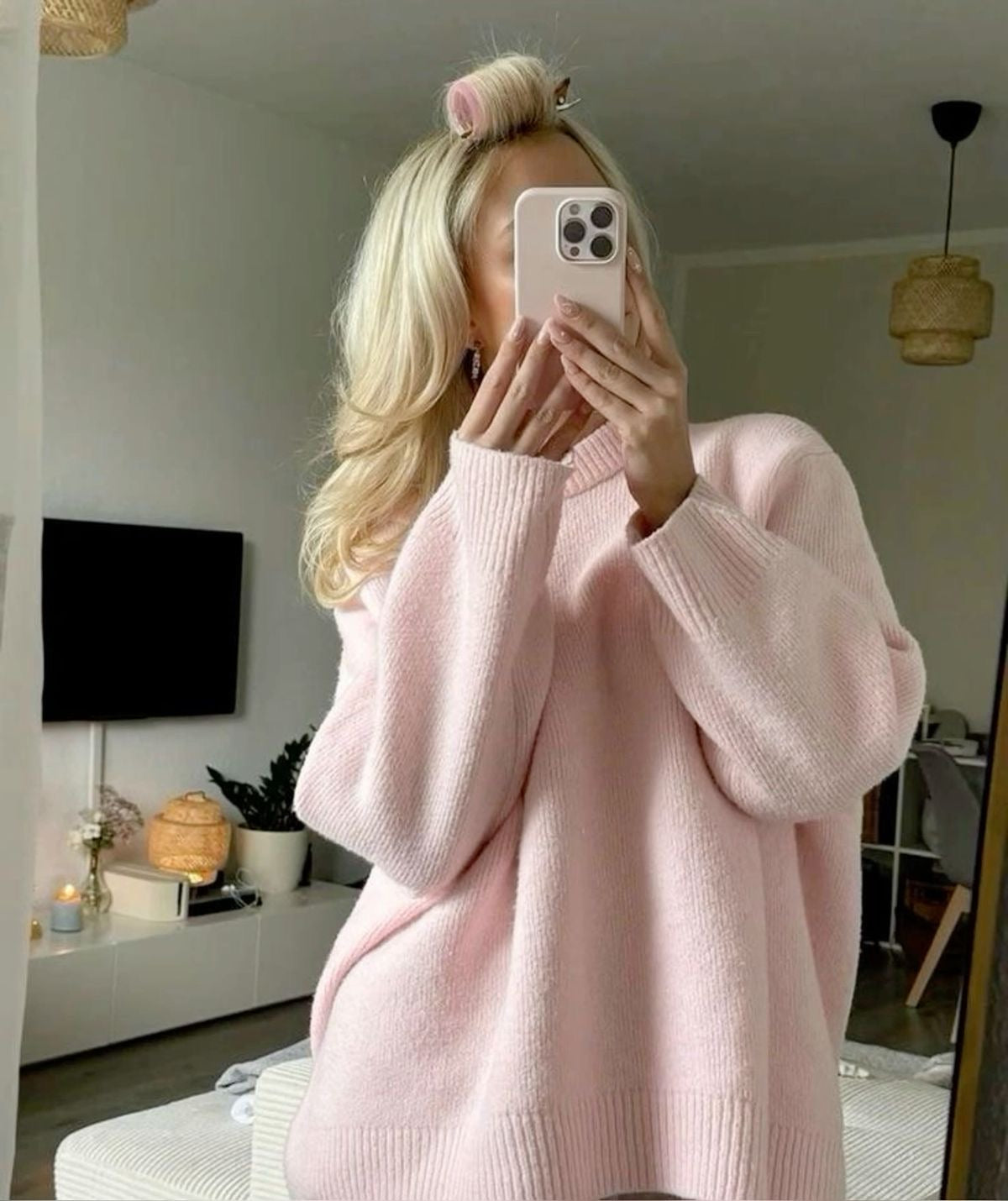 Noé | Übergroßer rosa Pullover