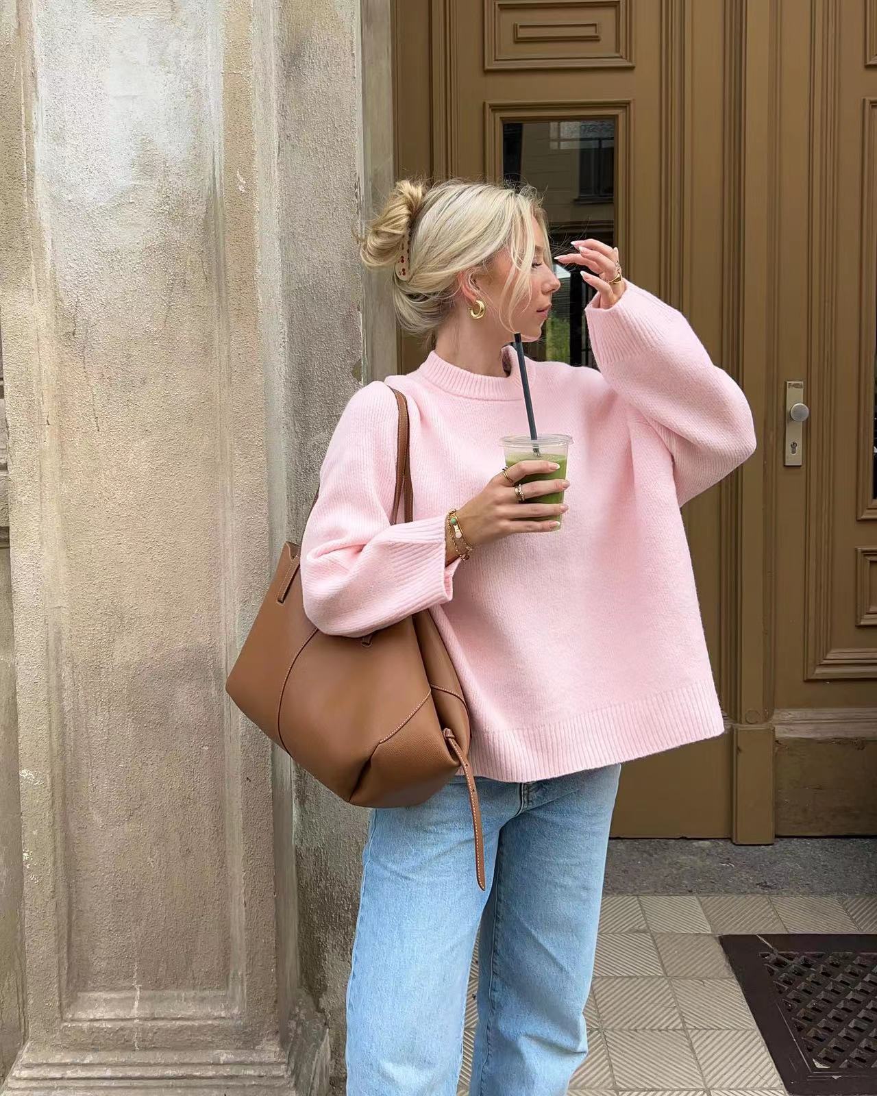 Noé | Übergroßer rosa Pullover